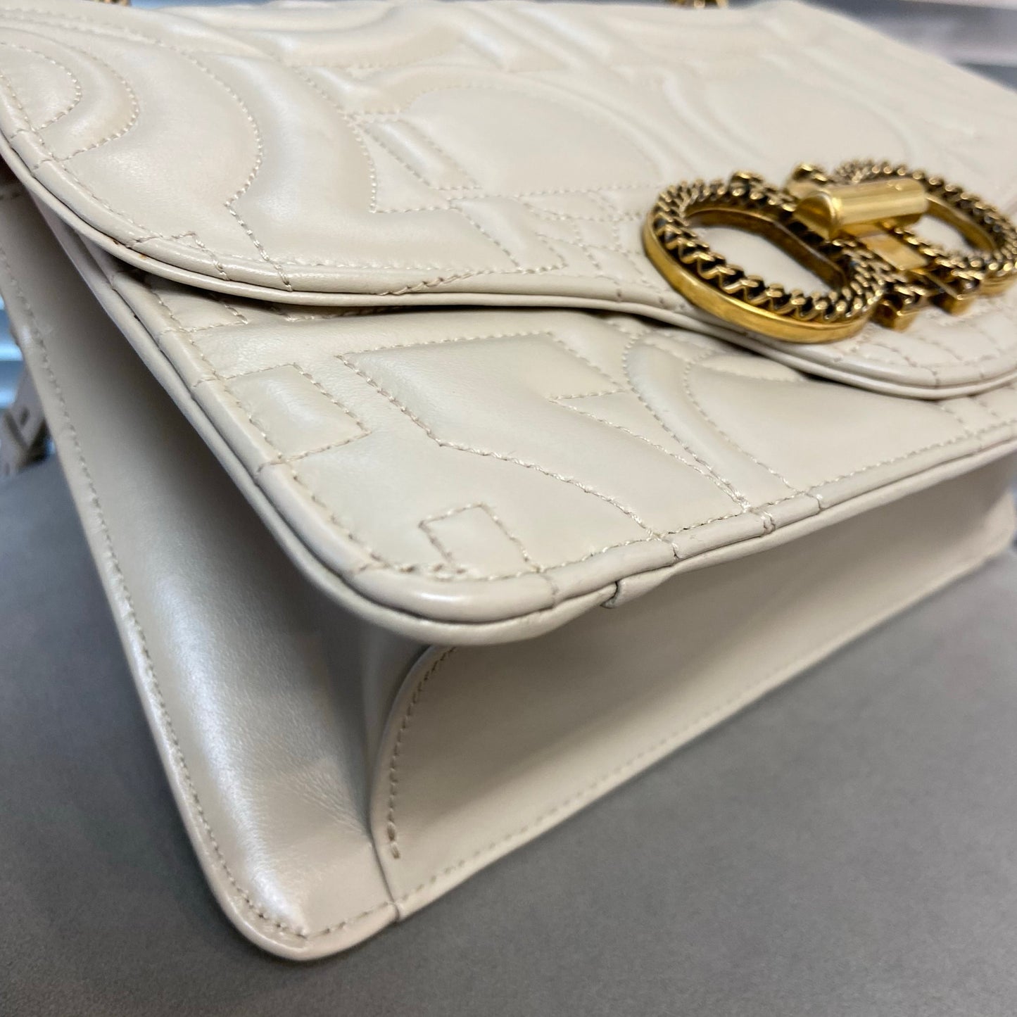 FERRAGAMO Gancini Turnlock Flap Bag Gancini Quilted Leather