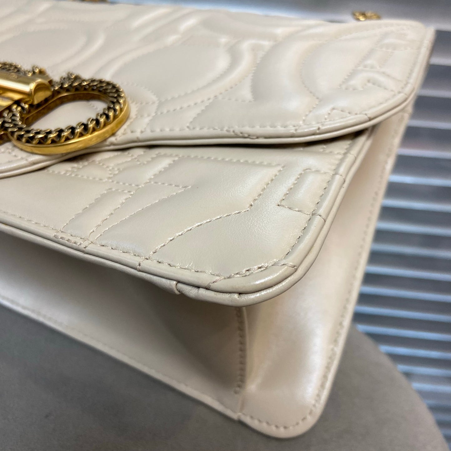 FERRAGAMO Gancini Turnlock Flap Bag Gancini Quilted Leather