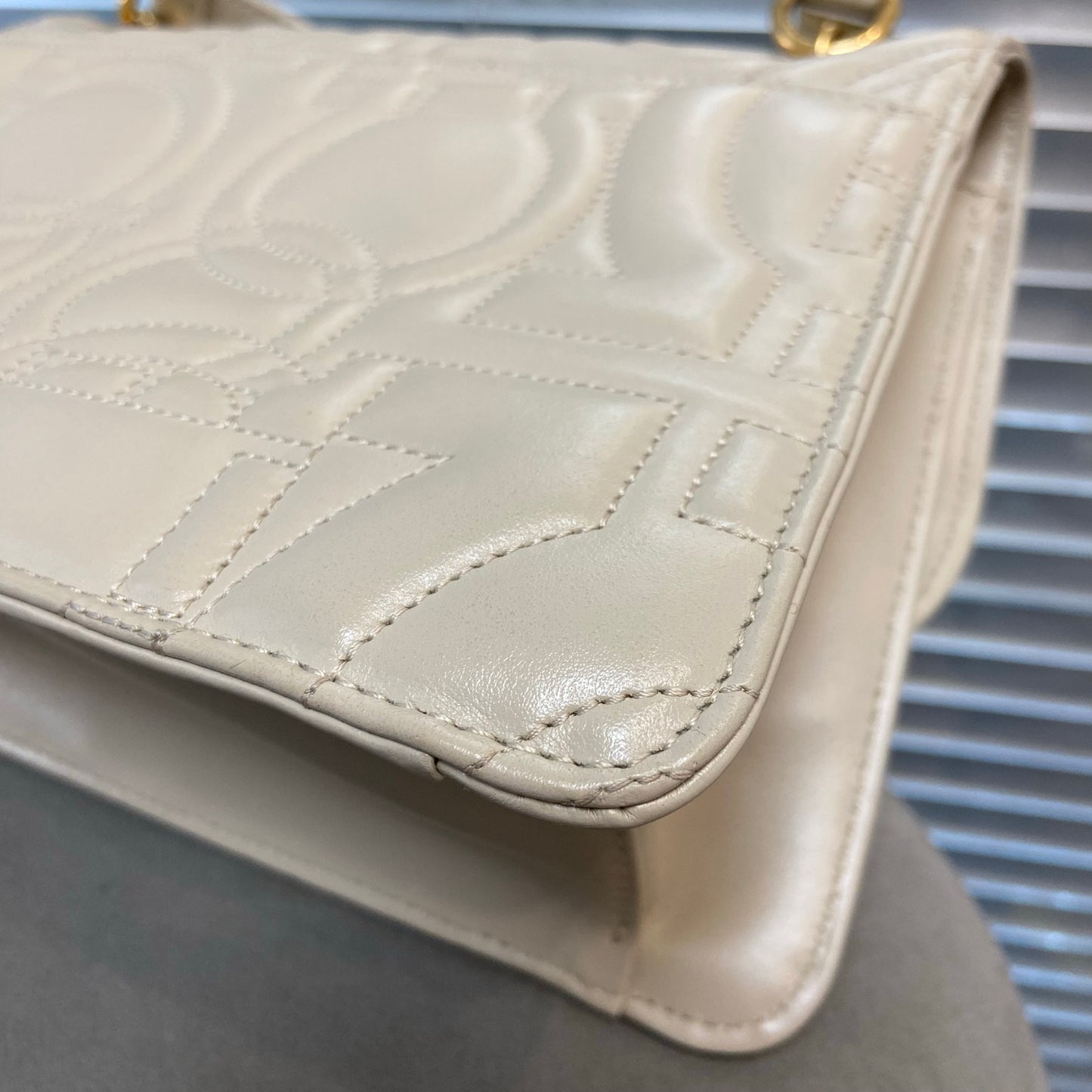 FERRAGAMO Gancini Turnlock Flap Bag Gancini Quilted Leather